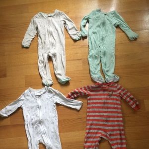 Lot of 4 6-9 month footed sleepers